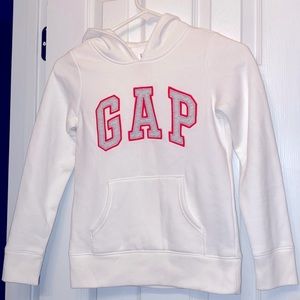 Gap White Hoodie - Bright Pink Letters - Size 8